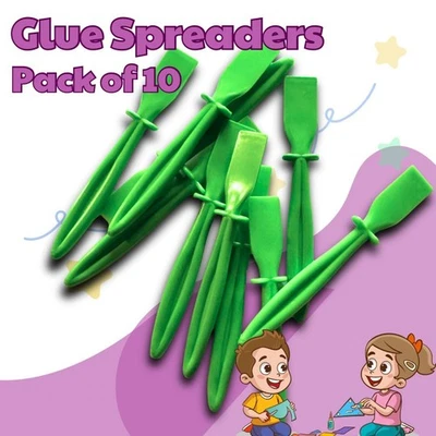 10 x Green Plastic Glue Spreaders Craft Adhesive Paste PVA Spatulas S7306 - Image 1 of 4