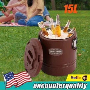 Termo de sellado de cubo aislado de acero inoxidable de 3 capas 3L marrón - Imagen 1 de 13