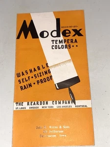 Vtg 1950s MODEX Tempera Colors Reardon Co.   Paint Sample Color Chip Brochure - Picture 1 of 4