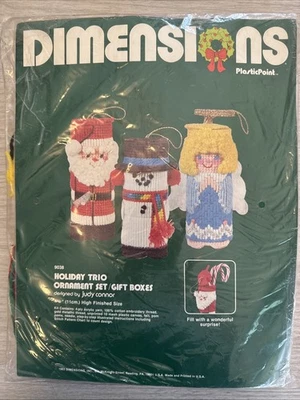 Dimensions KIT 9038 Plastic Canvas Holiday Trio Ornament Set Gift Box KIT 1450 - Image 1 of 4