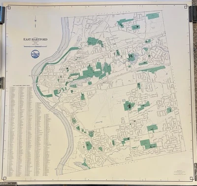 Mapa de calles vintage 1973 del Distrito Metropolitano de East Hartford, Connecticut Foto 1 de 4
