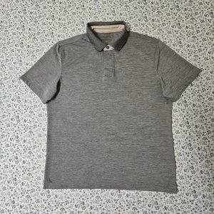 UNTUCKit Polo Shirt Mens Medium Gray Hannifer Tan Collar Performance Golf 2022 - Picture 1 of 18