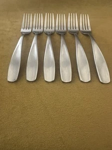 Cambridge ASPEN SATIN Stainless - Set of 6 Large Dinner Forks 8 3/8" - Picture 1 of 9
