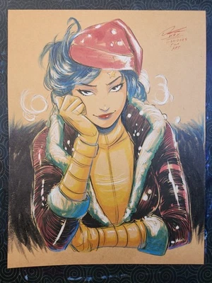 Jubilee Marvel Mystic Style Original Fine Art Signed 8.5x11 COA  - Image 1 of 4