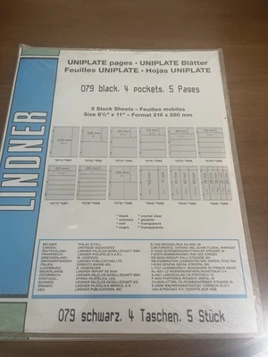 LINDNER 079 Uniplate - Preto - 5 páginas - 4 bolsos por página - Imagem 1 de 2