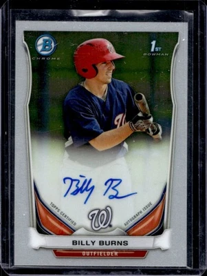 2014 Bowman Billy Burns Chrome Prospect Auto #BCAP-BB Nationals - Image 1 of 2