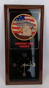 Reloj Expositor Pared Vintage Operation Desert Storm 22 X 10 Acabado Madera Brillante - Imagen 1 de 8