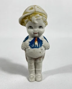 Antica bambola vintage Bisque Penny Boy Frozen Charlotte porcellana Giappone 3 3/4" - Foto 1 di 7