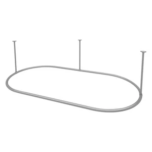 Naiture Stainless Steel Oval Shower Curtain Rod with Ceiling Support for Claw... - Picture 1 of 9
