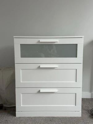 宜家 BRIMNES 3 抽屉柜-白色 — 第 1/2 张图片