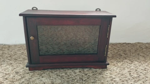 Antique  Vintage Wood& Glass  Medicine Cabinet Apothecary Wall Chest Cover