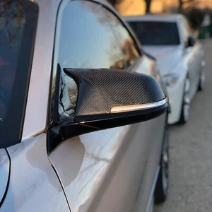 REAL CARBON FIBER M STYLE MIRROR CAPS FOR BMW F30 F32 F33 F20 F22 F23 F36 F87 M2 - Picture 1 of 4