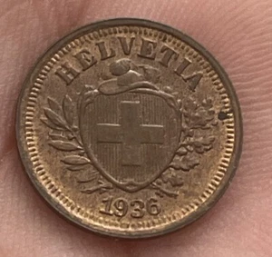 SWITZERLAND 1936 B 1 RAPPEN HIGH GRADE VERY NICE CONDITION G - Picture 1 of 5