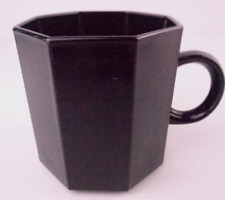 Vintage 1980's Arcoroc France Octime Black Glass Mug 200ml