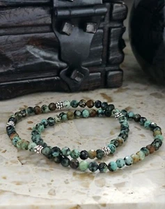 Perlenarmband aus afrikanischen Türkis facettiert Positive Energie Steine 4mm - Bild 1 von 7