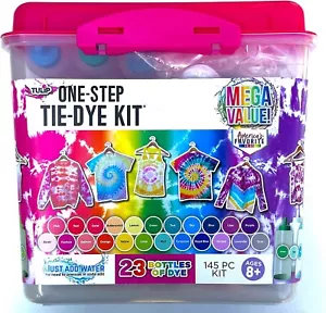 Tulip One-Step Tie-Dye Kit: 10-Color Value Tub Bonus Glitter Fabric Spray 15 Pcs - Picture 1 of 6