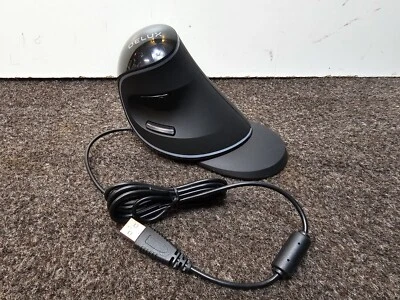 Delux Vertical Mouse M618 Plus with RGB Lighting USB Wired Mouse in Black - Image 1 of 4
