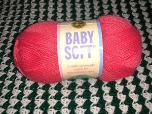 BABY Soft yarn LION BRAND Melon Coral 5 oz #184 Acrylic/nylon 1 skein - Picture 1 of 2