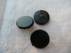 3 boutons vintage ancien en verre noir - Imagen 1 de 1