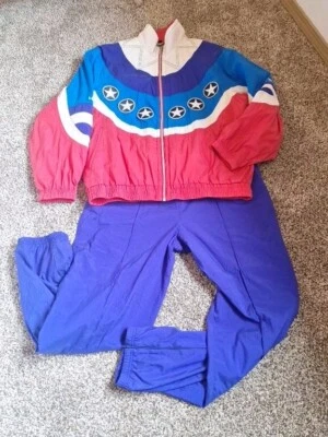 EE. UU. 1992 Albertville Olympic Traje de Pista Head Ropa Deportiva XL Mujer Chaqueta Pantalones Foto 1 de 4