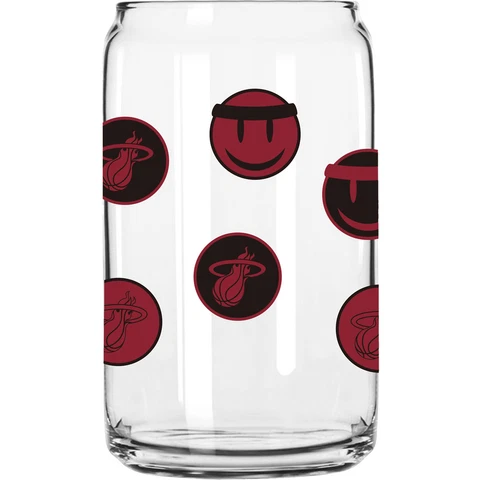 Miami Heat 16oz. Smiley Can Glass Cover