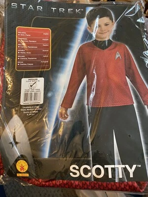 Star Trek Movie Scotty Red Shirt Costume - Child Size Medium 8-10 nwt Rubies - Image 1 of 4