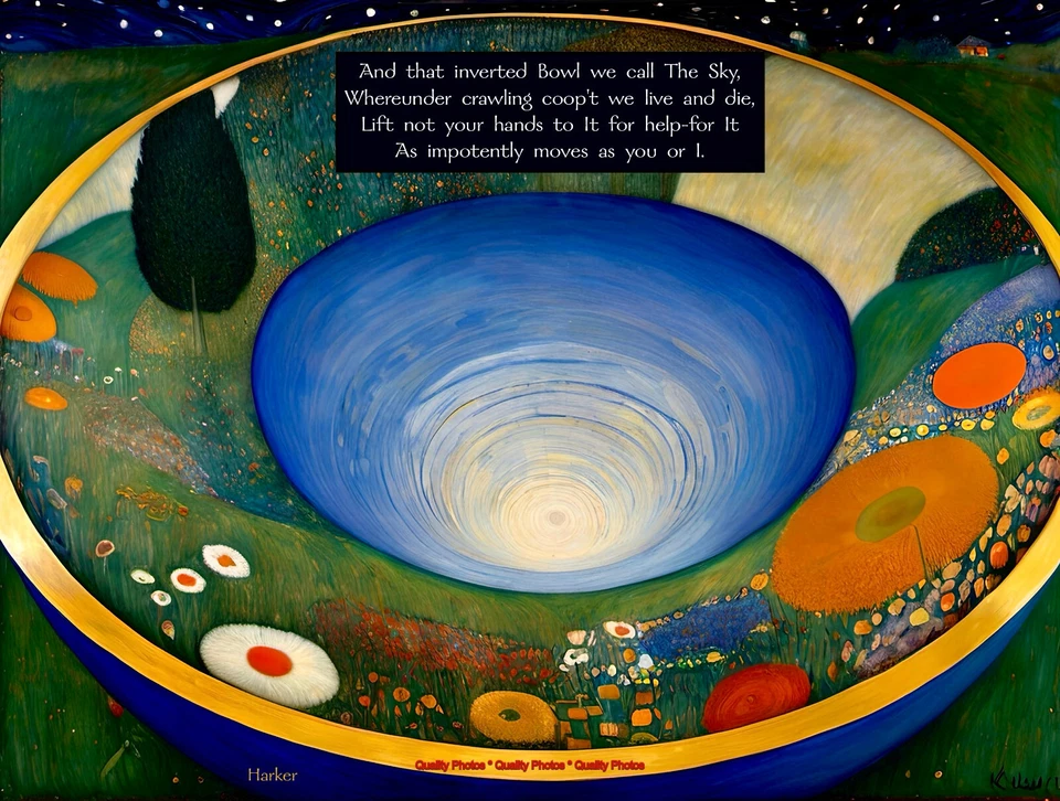 That Inverted Bowl We Call the Sky 8,5x11" impresión fotográfica Klimt/Harker Art Khayyam Foto 1 de 1