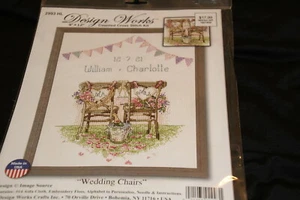 Wedding Chairs Mr Mrs marriage Design Works counted cross stitch kit NIP 9x12 - Picture 1 of 1