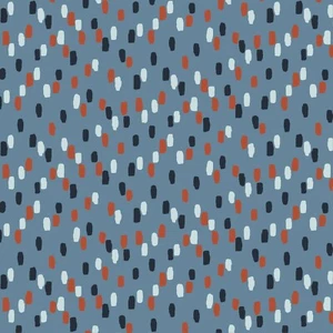 Felpa morbida, Verhees Textiles, retro caldo, GOTS, righe, indaco, 150 cm - Foto 1 di 4