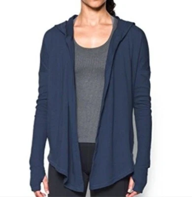 Кардиган Under Armour современный махровый с открытой передней частью свитер выцветшие чернила черный размер большой - Изображение 1 из 4