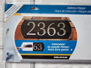 Hillman paintable address plaque 848711 white 16x6 weather resistant 1-5 numbers - Picture 1 of 10