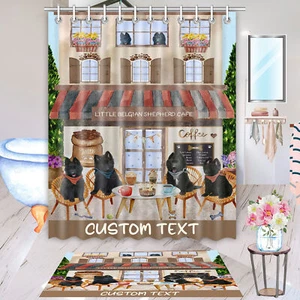 Belgian Shepherd Dog Bath Mat & Shower Curtain Set Christmas Personalized NWT - Picture 1 of 22