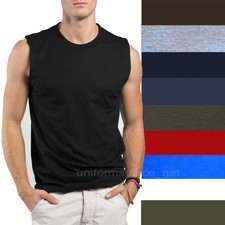 Mens T-Shirt TANK Cotton Sleeveless Muscle Tee Shirts Plain colors Size S - 3XL