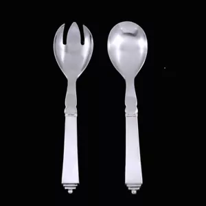 Georg Jensen Silver Cucumber/ Salad Serving Set, Small - Pyramid - Picture 1 of 1