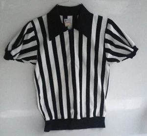 Vintage Felco NY Mens M 60s Football Referee Black White Striped Shirt Uniform - Picture 1 of 11