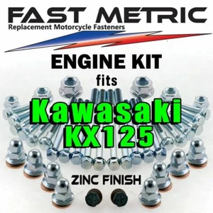 Kawasaki KX 125 Engine Rebuild Bolt Kit | FACTORY style ZINC Fasteners - Foto 1 di 12