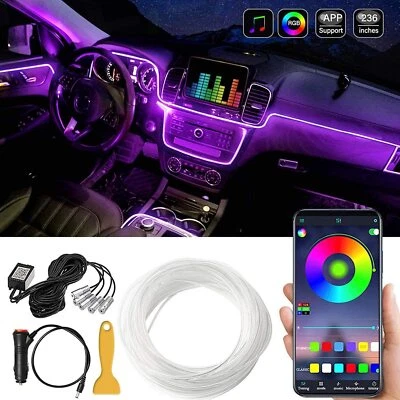 Illuminazione interna LED RGB auto ambiente illuminazione vano piedi strisce luminose - Immagine 1 di 4