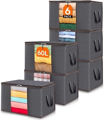 Lifewit 6 Stück Aufbewahrungstasche Aufbewahrungsbox mit Deckel Kleiderschrank - Bild 1 von 4