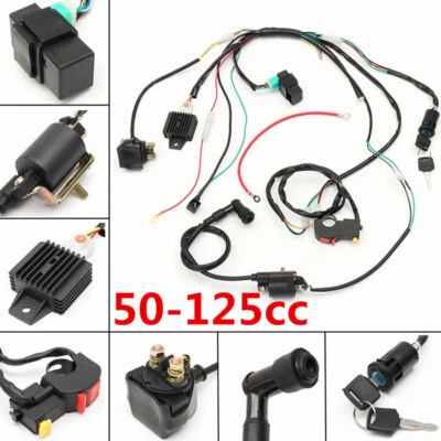 50 70 90 110 125cc Motocicletas ATV Eléctrico Dirt Bike Set Kit de Arnés de Cableado CDI Foto 1 de 4