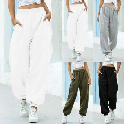 Pants Bottoms  Ladies Casual Womens Loose Trousers Jogger Tracksuit Sweatpants - Image 1 of 4