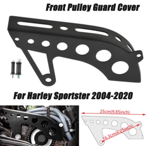 Protector de polea delantero negro mate cubierta de polea cromada para Harley Sportster 883 1200 - Imagen 1 de 9