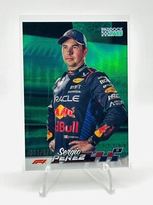 2024 Topps F1 Paddock Pass Sergio Perez Green Chrome Refractor #031/275 #52 - Image 1 of 2