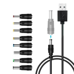 8 in 1 Universal Stromkabel USB zu DC 5,5 * 2,1 mm Klinke 5V Ladekabel Netzkabel - Bild 1 von 8