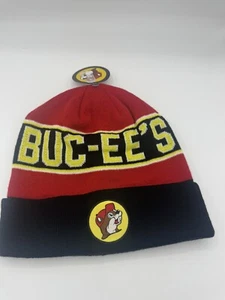 Buc-ees Beaver Maskottchen rot gestreift Beanie Erwachsene Mütze - Bild 1 von 2