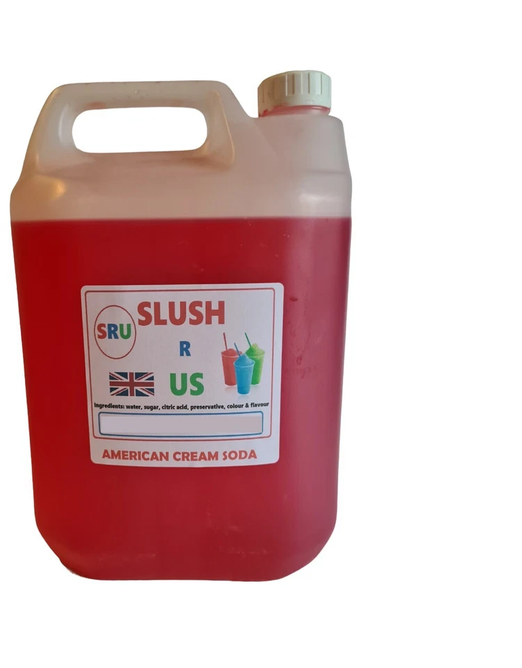 5 Litre GLYCEROL FREE Slush R Us American Cream Soda Slush puppie syrup 1L:5L
