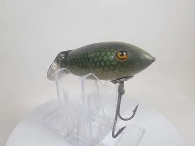 Vintage Heddon Dowagiac Baby Crab Wiggler Fishing Lure, Glass Eyes, Antique Bait - Image 1 of 4