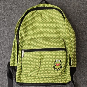 Disney Kermit The Frog Computer Backpack Kermit Eyes Pattern Green Muppets  - Picture 1 of 7
