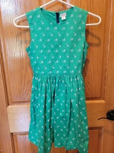 J.Crew Crewcuts Girl's Size 10 Kelly Green Floral Sleeveless Summer Dress - Picture 1 of 5