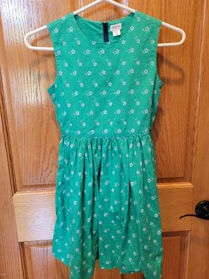 Vestido de verano J.Crew Crewcuts para niña talla 10 verde Kelly floral sin mangas Foto 1 de 4