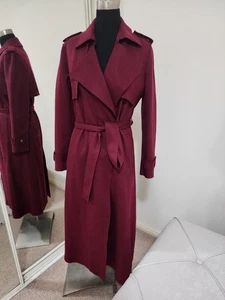 Saba Karla Longline Wool Midi Coat In Berry Red Size 10 Brand New With Tags - Picture 1 of 6
